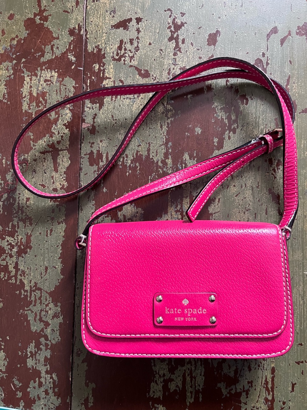 Kate Spade Bright Pink Pebbled Leather Crossbody